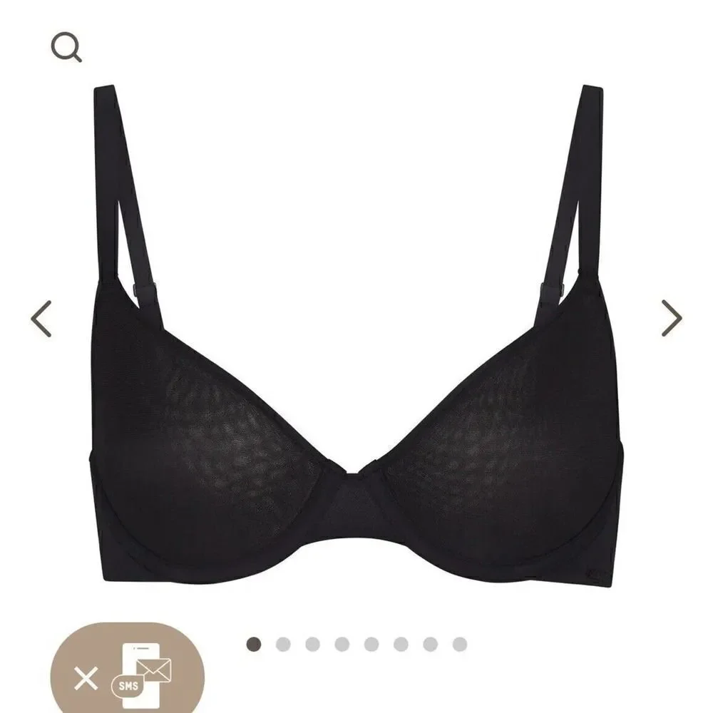 Skims Oxide Umber Weightless Demi Bra cotton mesh underwire 32 C NWT - Picture 5 of 6